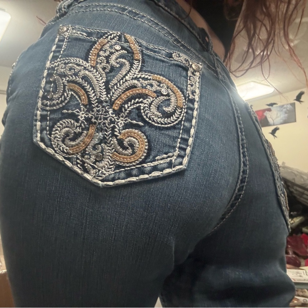 Embroidered Blue Jeans